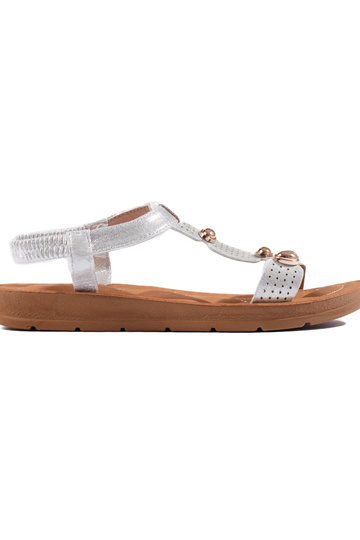 zilverkleurige sandalen met...