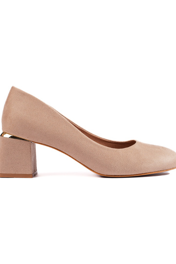 talons hauts en daim beige