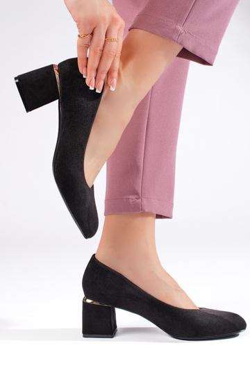 Schwarze Wildleder-High-Heels 2