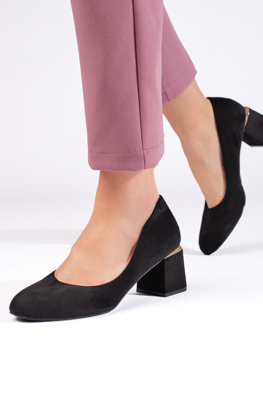 Schwarze Wildleder-High-Heels