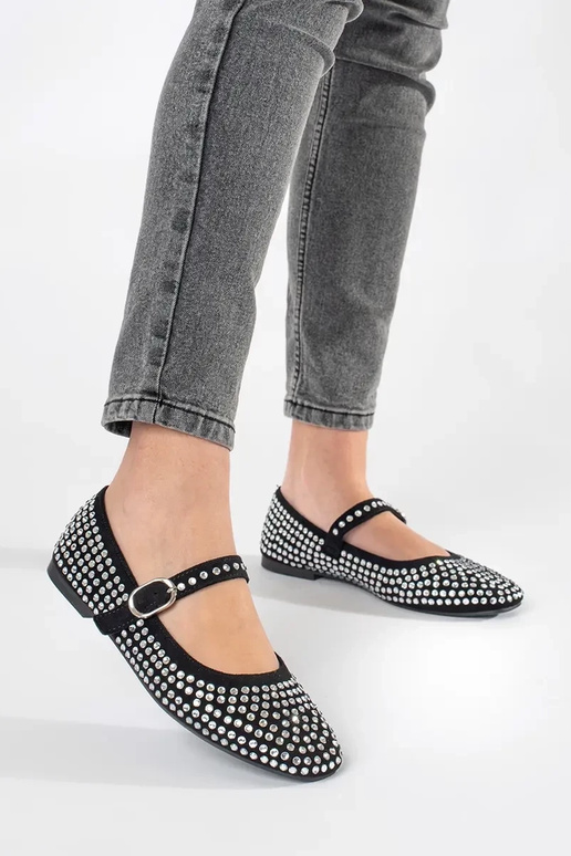 schwarze Damenballerinas z ćĮietkami