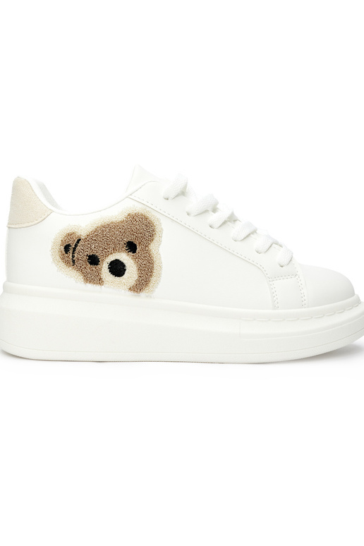 witte damessportschoenen met teddyberen