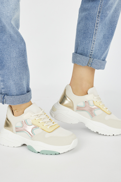 Chaussures de loisirs pour femmes dorées Chaussures de loisirs pour femmes dorées