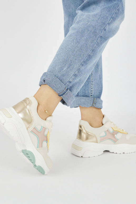 Chaussures de loisirs pour femmes dorées Chaussures de loisirs pour femmes dorées