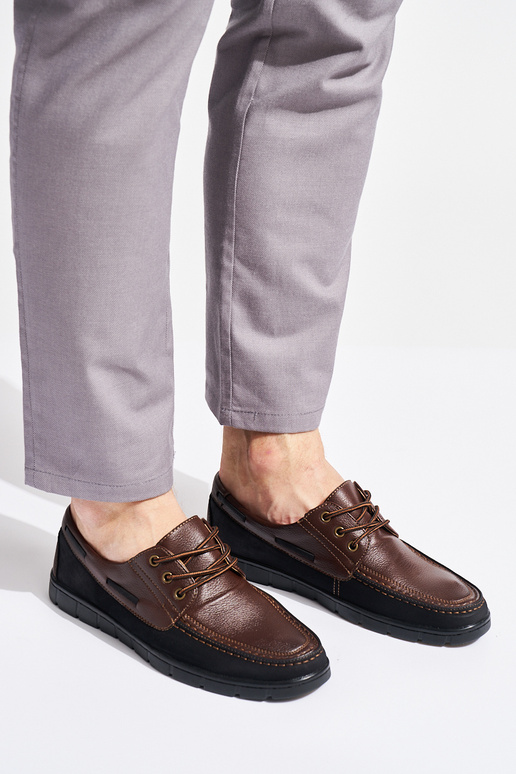 bottines marron pour homme nouées