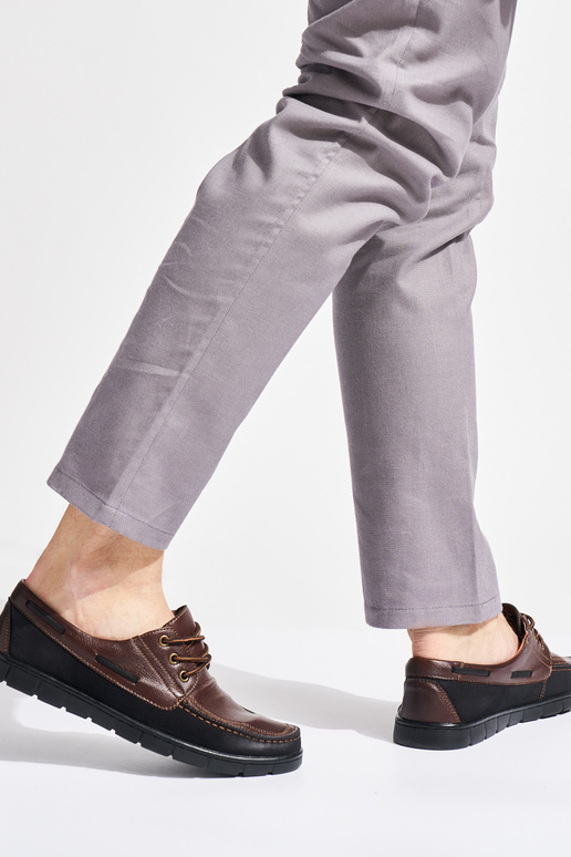 bottines marron pour homme nouées