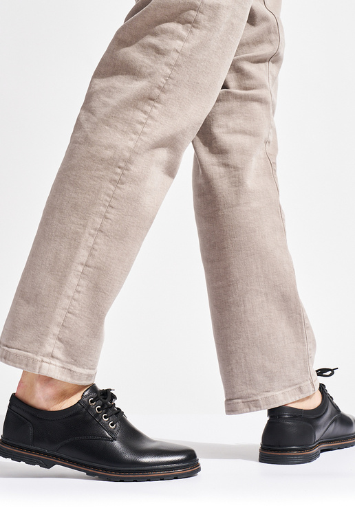 bottines noires pour hommes nouées