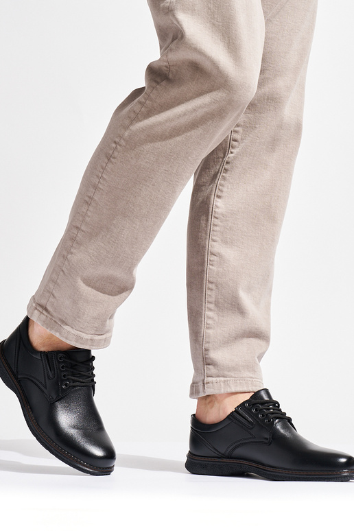 bottines noires pour hommes nouées