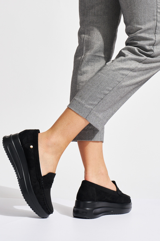 mocassins en daim noir avec...