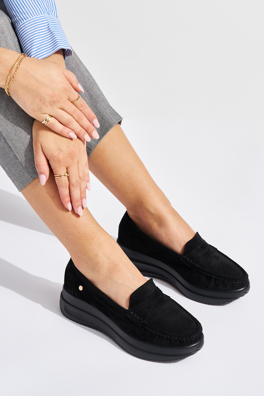 mocassins en daim noir avec...