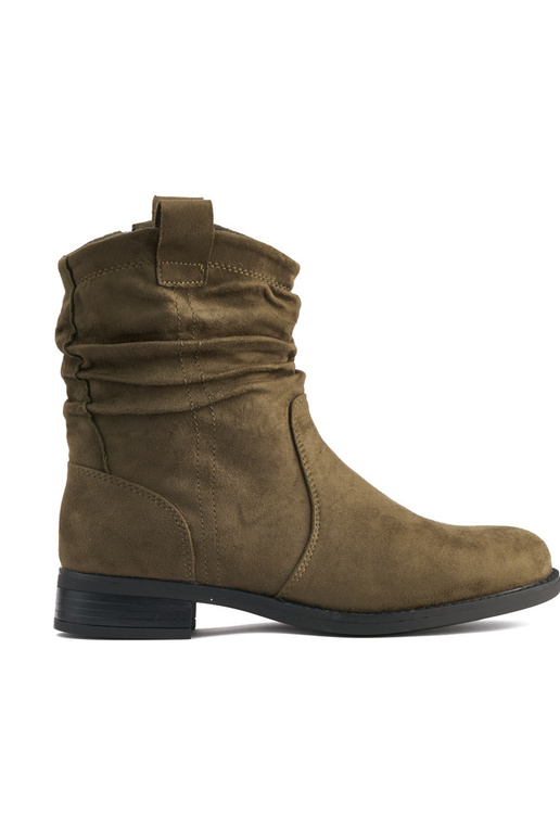 botte en daim froissé kaki botte en daim froissé kaki