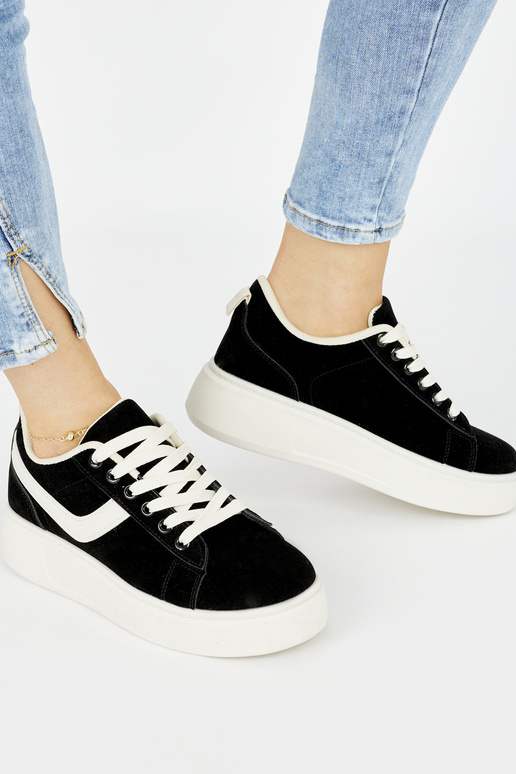 zwarte suède platformschoenen voor dames