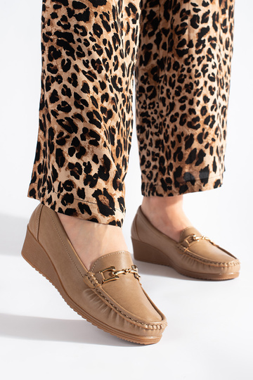 Beige Damenmokassins mit... 2