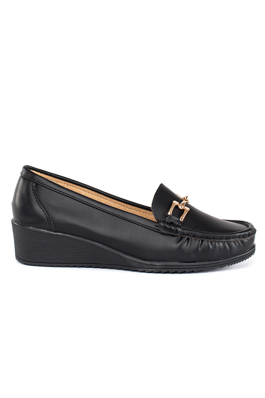 zwarte damesmocassins met gespen