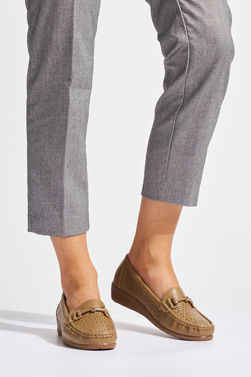 beige opengeInerkt Dames mocassins op... beige opengeInerkt Dames mocassins op...