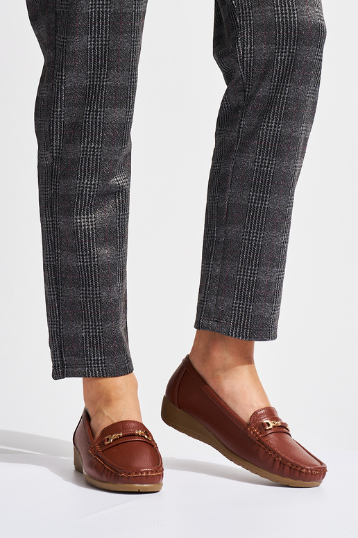 mocassins femme marron ze zdobieniem