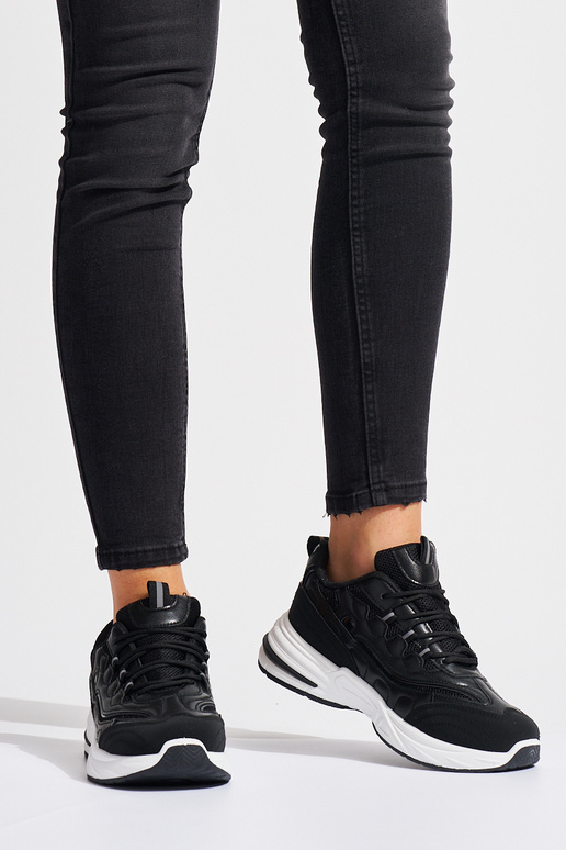 zwarte damessportschoenen op dikke zool zwarte damessportschoenen op dikke zool