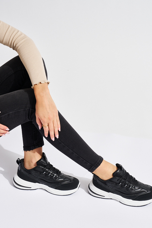 zwarte damessportschoenen op dikke zool zwarte damessportschoenen op dikke zool