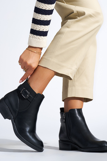 schwarze klassische flache... 2