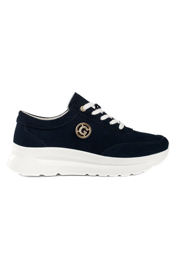 donkerblauw leren Sneakers...