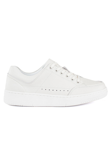 chaussures en cuir blanc à...