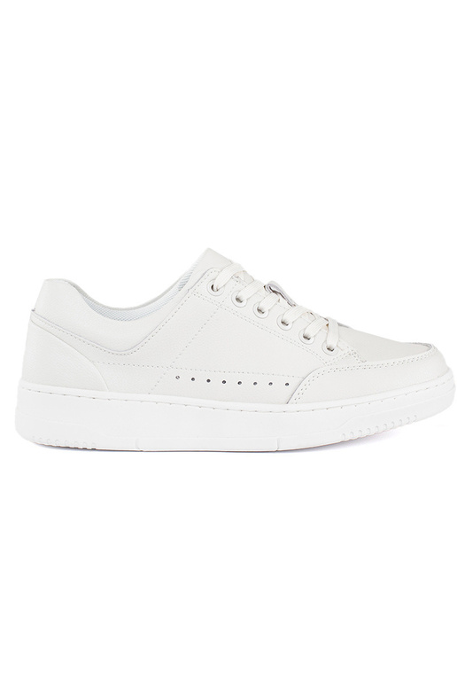 witte leren schoenen met een hoog...