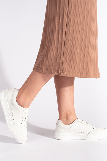 witte leren schoenen met... 2