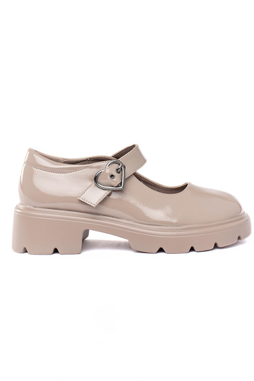 Beige Mokassins mit...