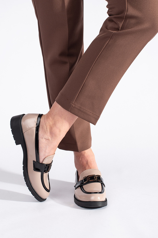 beige laqué mocassins pour femmes... beige laqué mocassins pour femmes...