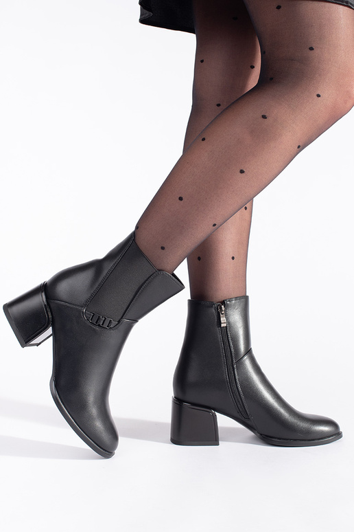 bottes noires avec empiècement élastique