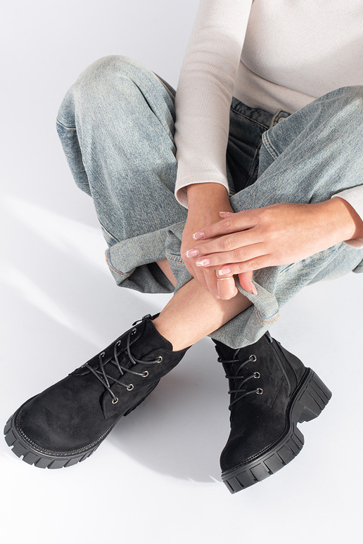 zwarte suède veterschoenen van Sergio...