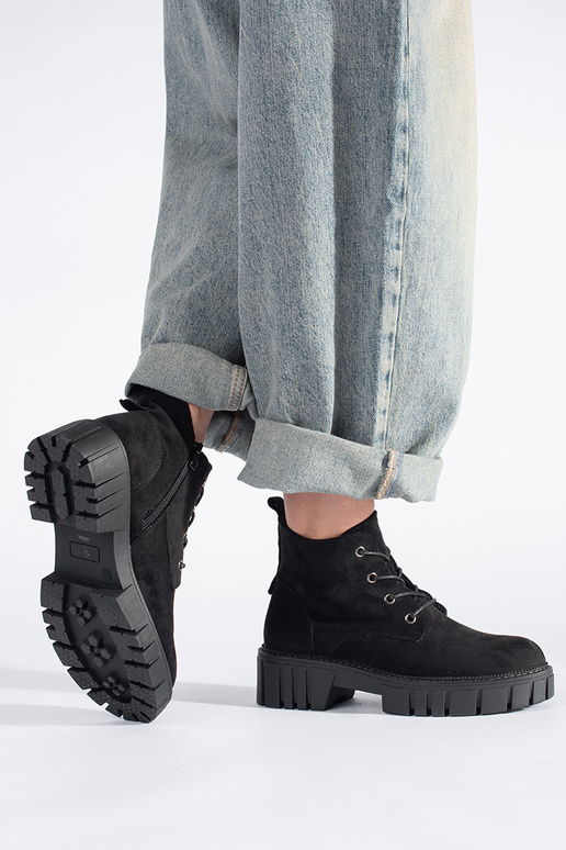 Schwarze Wildleder-Schnürschuhe von...