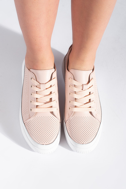 Opengewerkte leren schoenen roze... Opengewerkte leren schoenen roze...