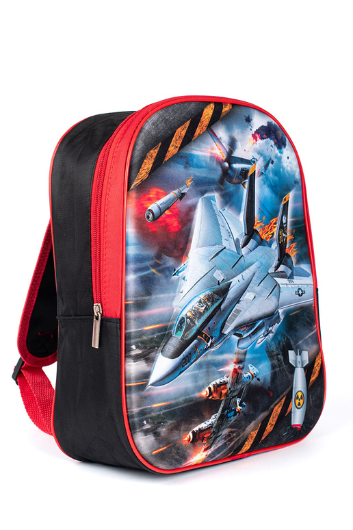 Schwarz-roter Rucksack für Jungen ze...