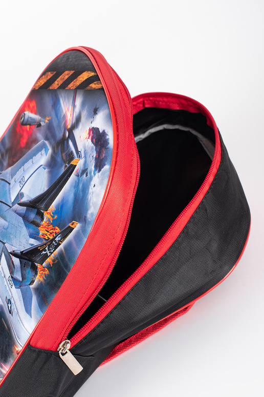 Schwarz-roter Rucksack für Jungen ze...