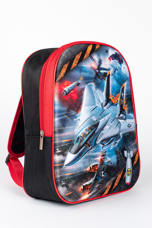 Schwarz-roter Rucksack für Jungen ze...