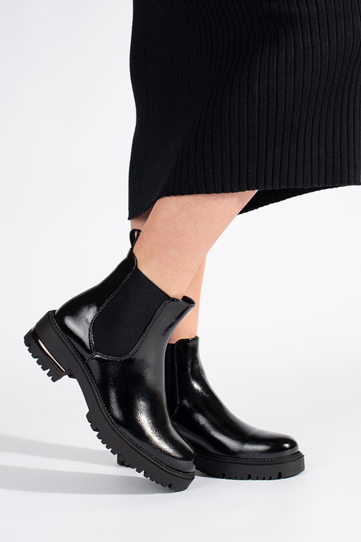 mit Lackeffekt Frauen Schuhe mit...