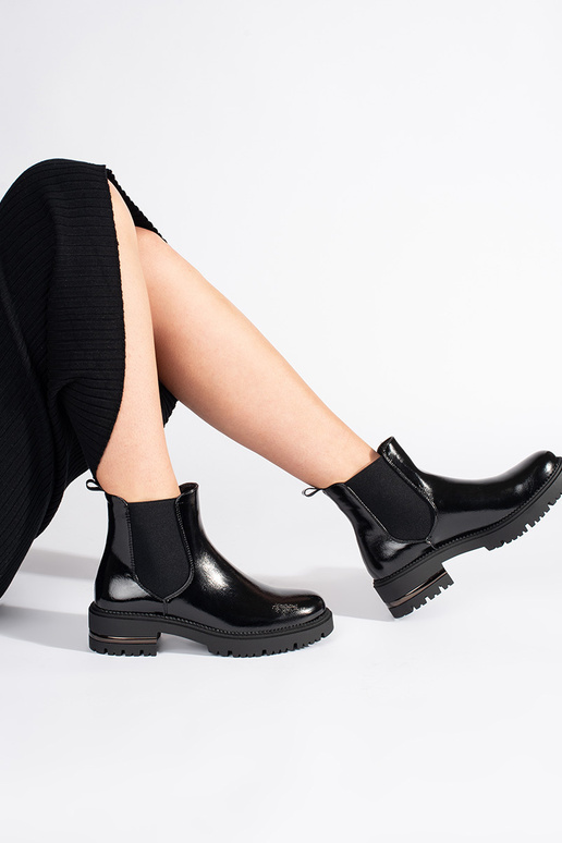 mit Lackeffekt Frauen Schuhe mit...