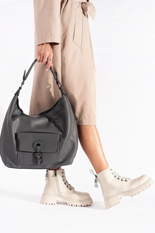 Leer beige gebonden dames laarzen Leer beige gebonden dames laarzen