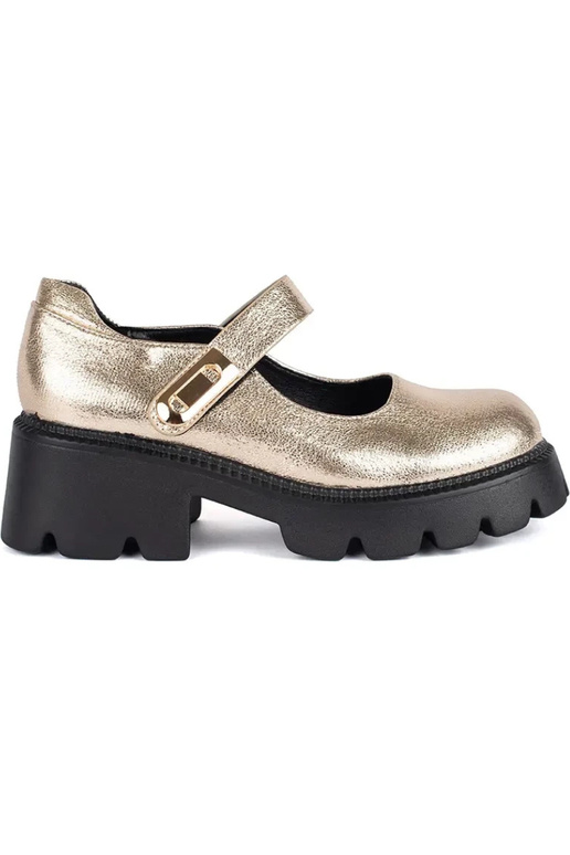 gouden kleur dames schoenen met platform
