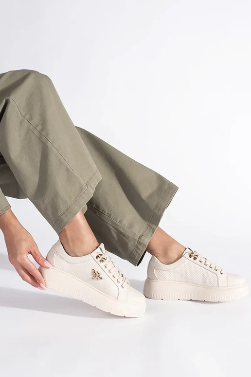 Haut Beige Sneakers Stilvollllschuhe...