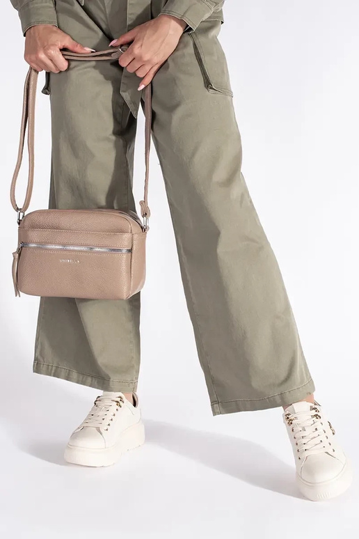 Leer beige Sneakers met platform