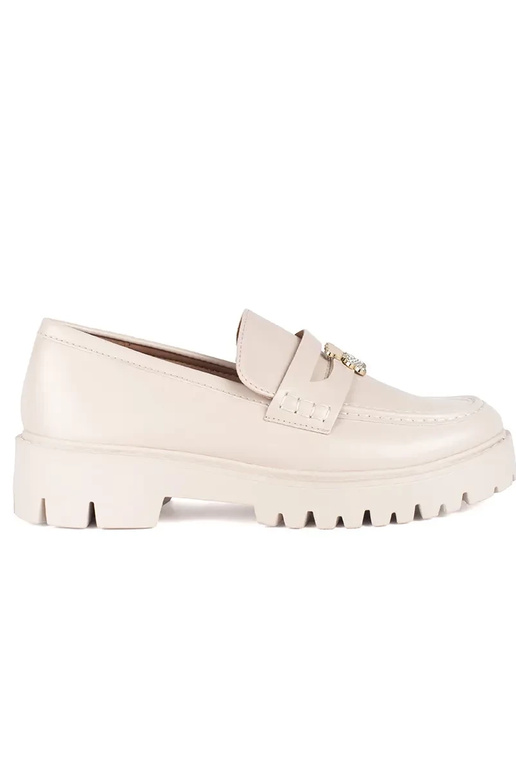 Beige Mokassins für Damen mit einer... Beige Mokassins für Damen mit einer...