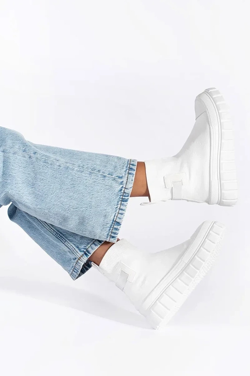 Initte kleur hoog schoenen met platform