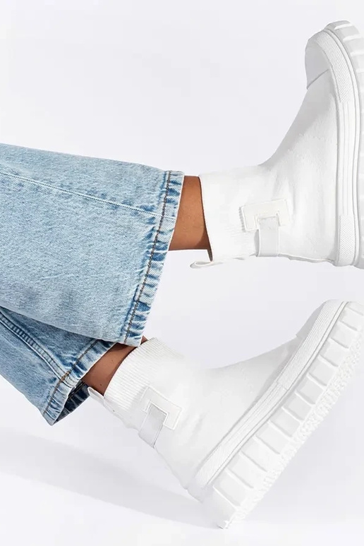 Initte kleur hoog schoenen met platform