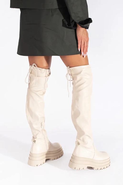 crème kleuren musketiers met platform