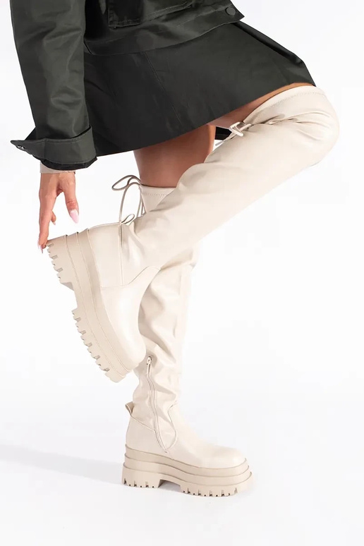 crème kleuren musketiers met platform