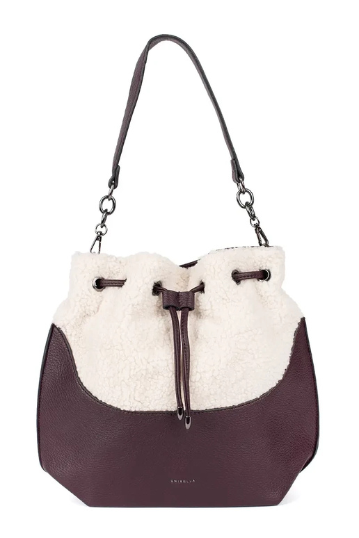 Donkerbruine elegante handtas met bont