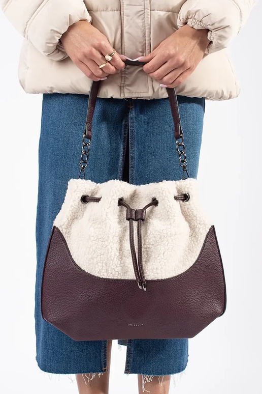 Dunkelbraune elegante Handtasche mit...