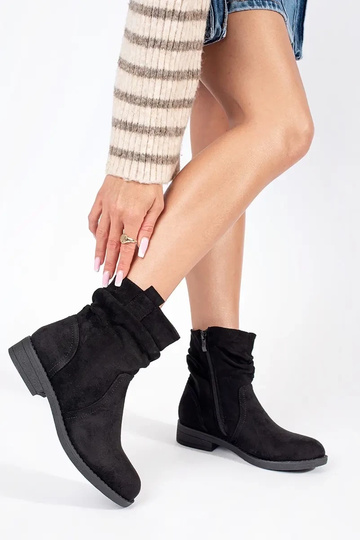 Bottes de cow-boy en daim noir 2